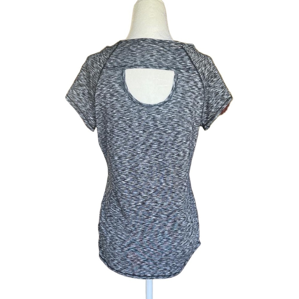 Calvin Klein Performance Quick Dry Workout Space Dye Cap Sleeve Tee Black